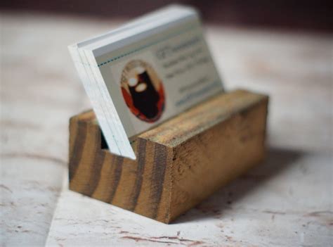 custom wood business card holder.